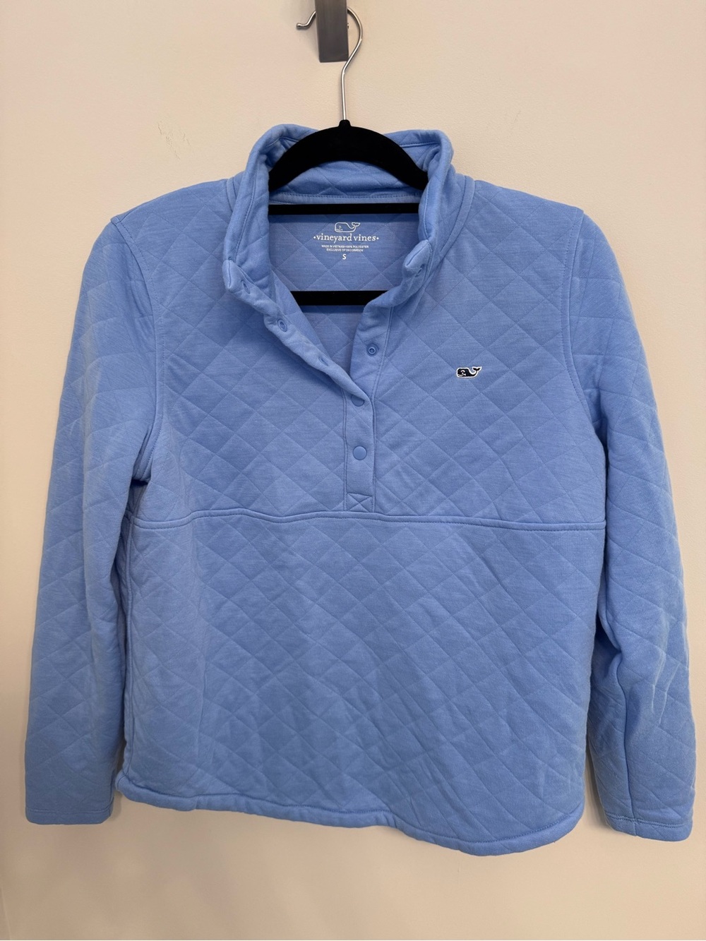 Vineyard Vines Quilted Sky Blue Snap Placket Pullover